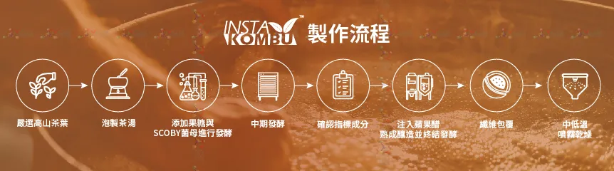 InstaKOMBU™纖維包覆發酵康普茶粉_原料製程